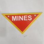 Reflective Aluminum Sign - Reflective Mines Warning Triangle Plastic Sign